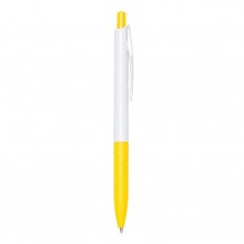 Caneta Plástica  - Brinde Personalizado Cód. 00401C-BCO-AMA - 1