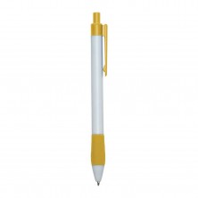 Caneta Plástica  - Brinde Personalizado Cód. 01096-BCO-AMA - 1