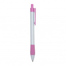 Caneta Plástica  - Brinde Personalizado Cód. 01096-BCO-ROS - 1