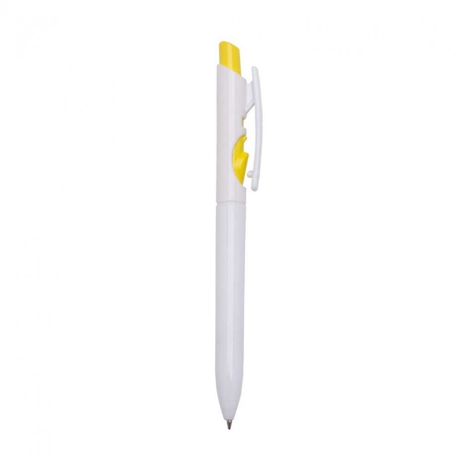 Caneta Plástica  - Brinde Personalizado Cód. 01097L-BCO-AMA - 1