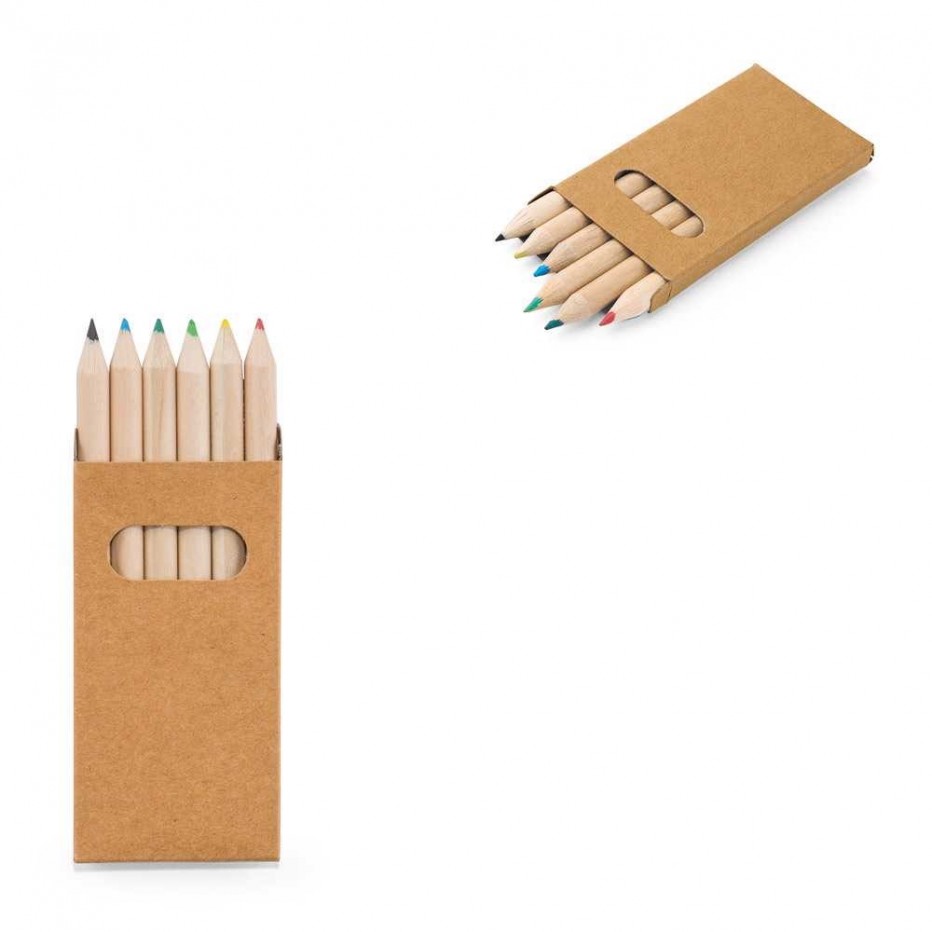Giz de cera com 6 unid. mini lápis de cor BIRD - 1