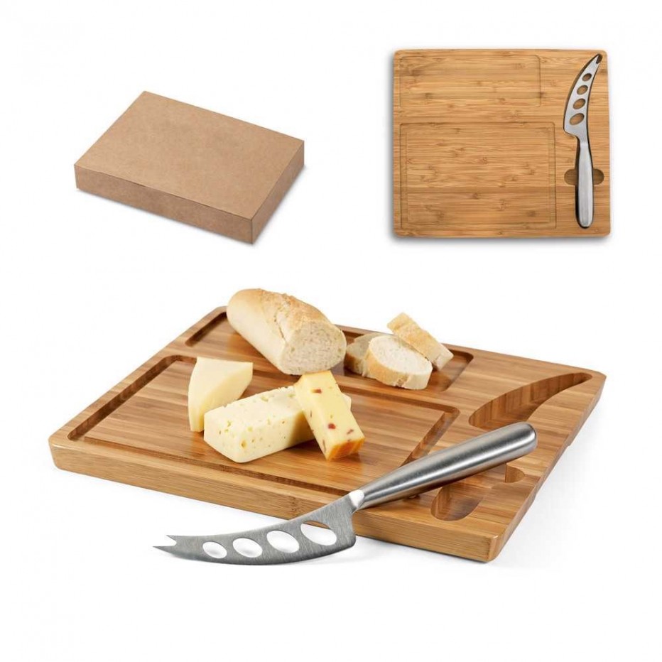 Tábua de queijos em bambu com faca MALVIA - 1