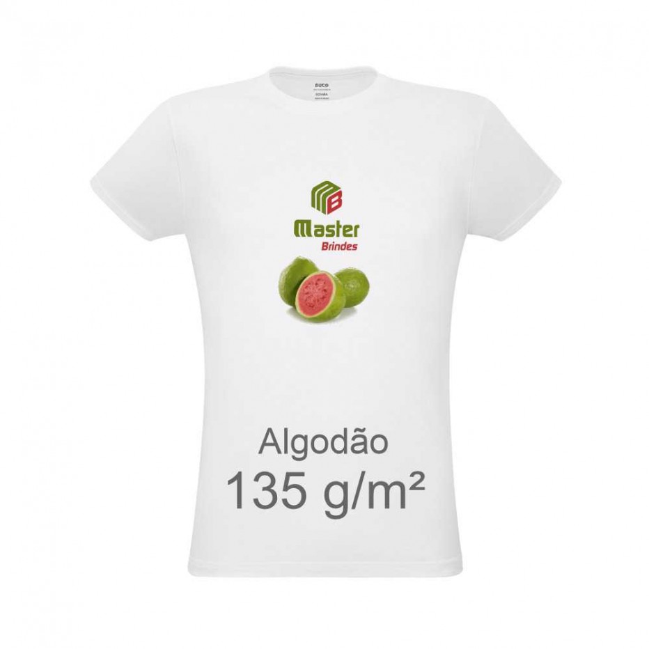 Camiseta Unissex de Algodão GOIABA Branca Transfer