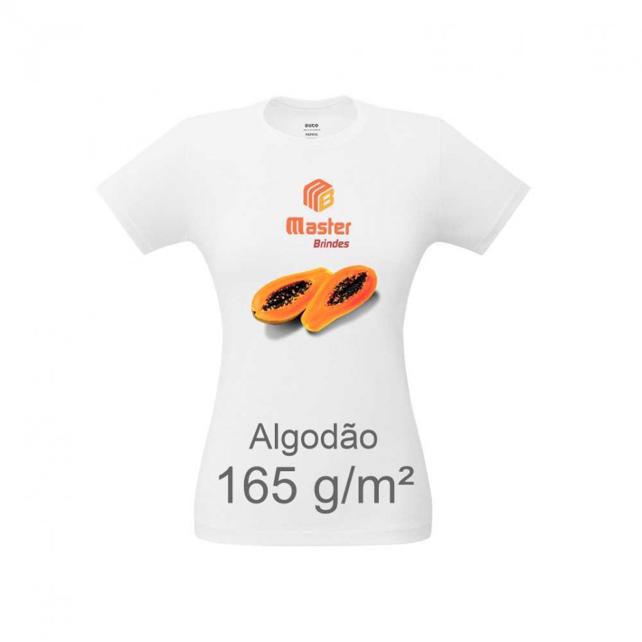 Camiseta feminina de Algodão PAPAYA Branca Transfer